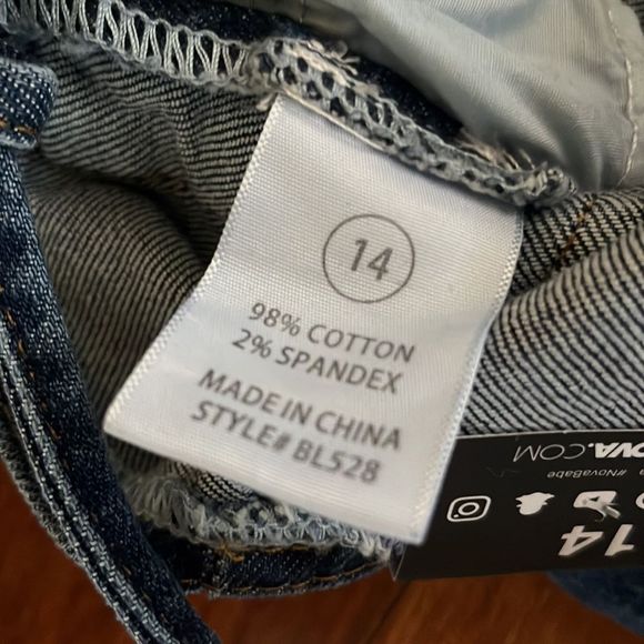 FASHION NOVA TIE EM UP BOYFRIEND JEANS MEDIUM WASH NWT SZ 14 - Picture 13 of 13